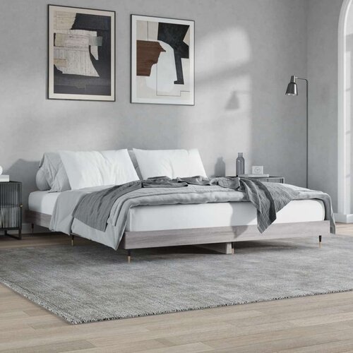 VidaXL okvir za krevet boja hrasta 120 x 200 cm od konstruiranog drva Slike
