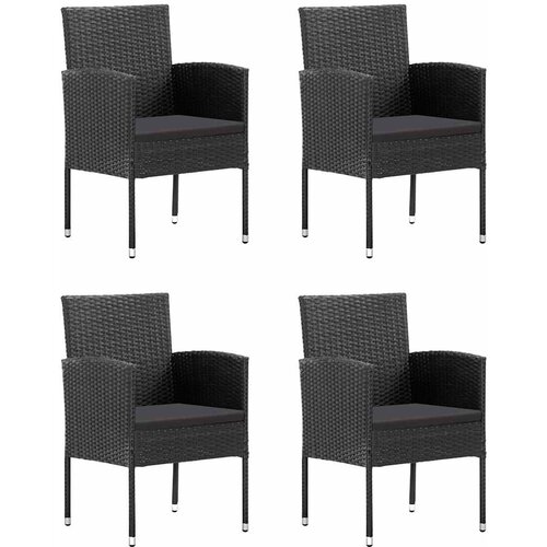  5-dijelni vrtni blagovaonski set od poliratana crni Crna Dužina stola 80 cm Slike