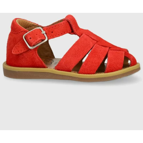 Pom d'Api Dječje sandale od brušene kože boja: crvena