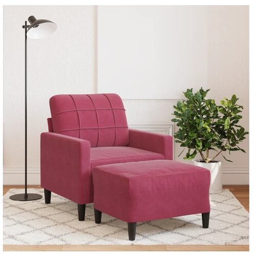 VidaXL Fotelj s stolčkom za noge vinsko rdeč 60 cm žamet Slike