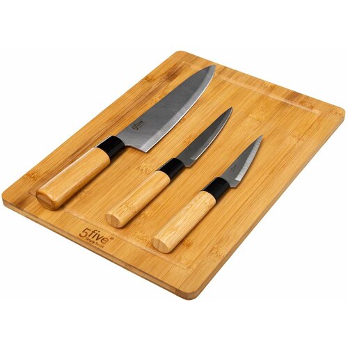 Five Daska sa 3 noža 35x25x4cm bambus/inox natural Cene