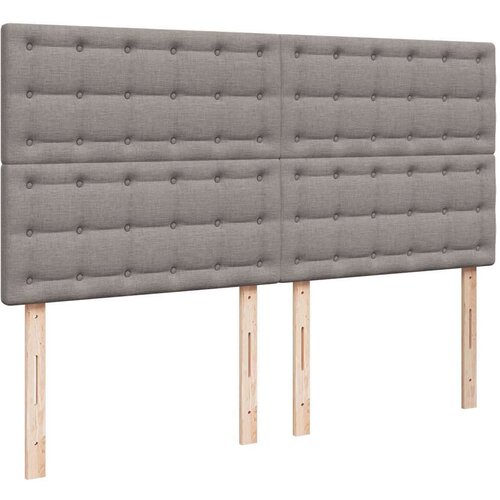 VidaXL otomanski krevet s madracem smeđesivi 160x200cm od tkanine Slike
