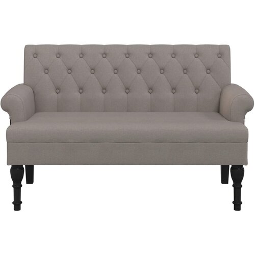 Klupa s naslonom smeđesiva 120 x 62 x 75,5 cm od tkanine Slike