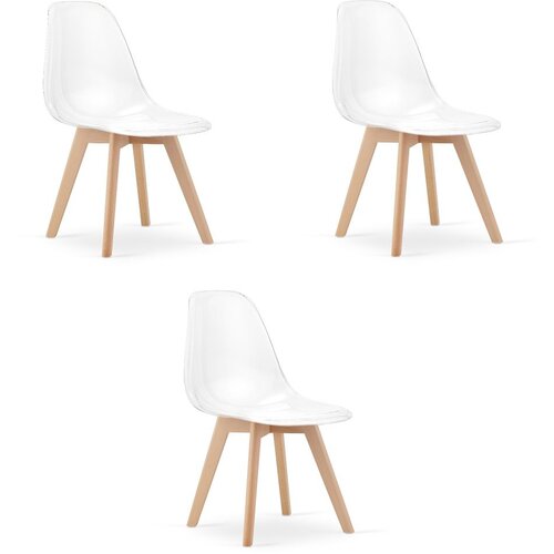  KITO stolica prozirna / prirodne noge x 3 Slike