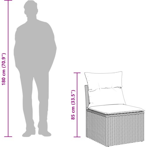 vidaXL set od tri dijela vrtnog kauča s jastučićima crni poli ratan akacija Cene