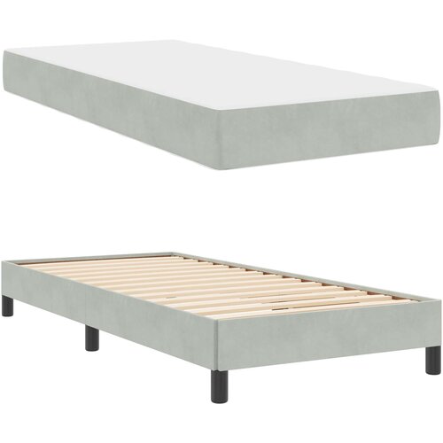  Krevet s opruga kutije Svijetlo siva 90 x 190 cm tkanina Slike
