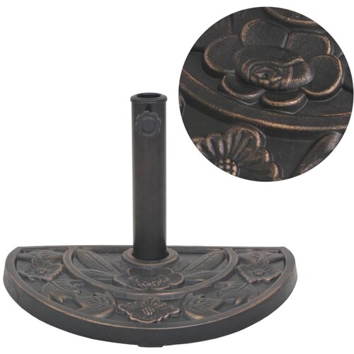 vidaXL Stalak za Suncobran od Smole Poluokrugli Boja Bronce 9 kg Cijene
