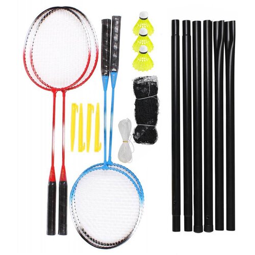 Timeless Tools Prenosni badminton set z mrežo, 4 loparji in 3 peresniki, (5000347056) Cene
