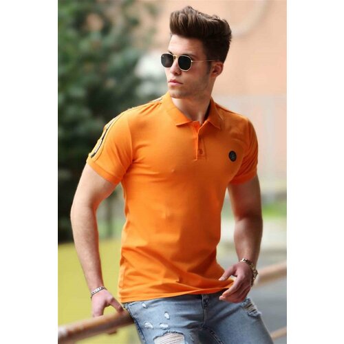 Madmext Men's Polo Neck Orange T-Shirt 4559 Slike