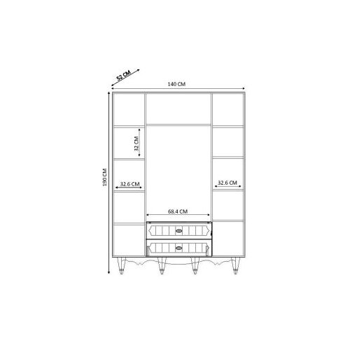 Hanah home Ormar Rb-048, 140x190x52 cm, Bijeli Slike