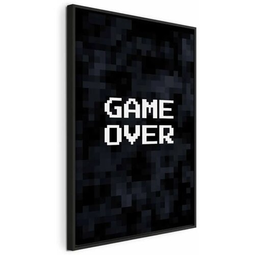  Slika - Pixel Game Over 60x90 U crnom drvenom okviru Cene