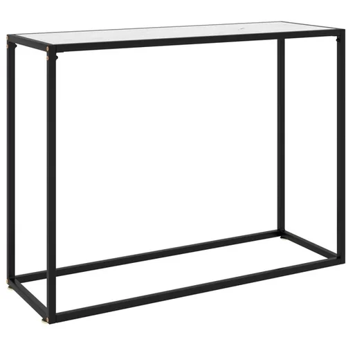  Konzolna mizica bela 100x35x75 cm kaljeno steklo