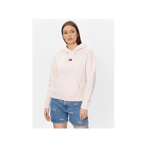 Tommy Jeans Jopa Badge DW0DW15411 Roza Relaxed Fit