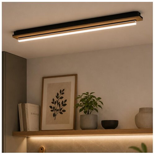 Brilagi LED plafonsko svetlo WOODY FLAT LED/25W/230V hrast/crna Slike