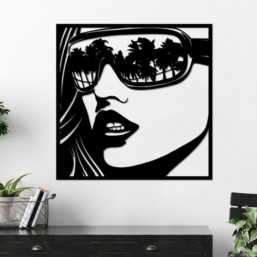 Wallity zidna dekoracija miami beach, 50 x 49 cm, crna Cene