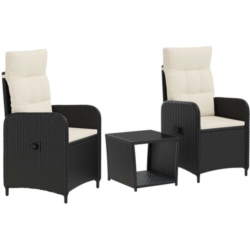  Set lounge namje&scaron;taja za vrt 3 kom. Crna i krem-bijela Cijene
