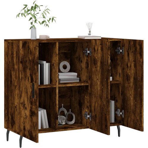  Komoda boja dimljenog hrasta 90 x 34 x 80 cm konstruirano drvo Slike