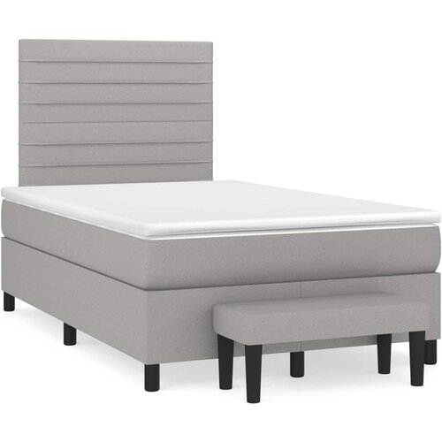Maison Chic Box spring postelja - Vzmetna postelja z vzmetnico svetlo siva 120x200 cm blago SL493, (21910200) Cene