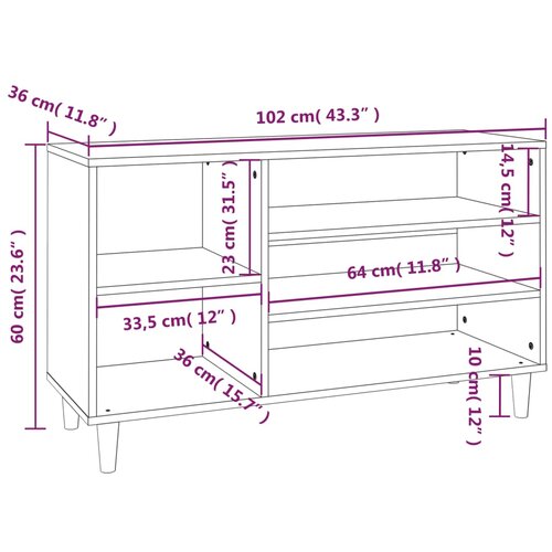  za cipele boja hrasta 102x36x60 cm konstruirano drvo Slike