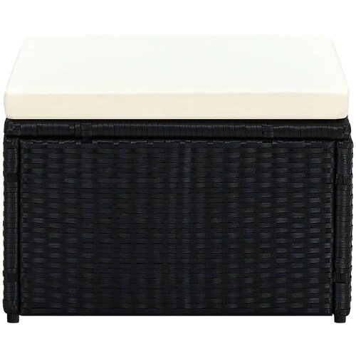  Tabure od Poliratana 53x53x30 cm Crni Slike