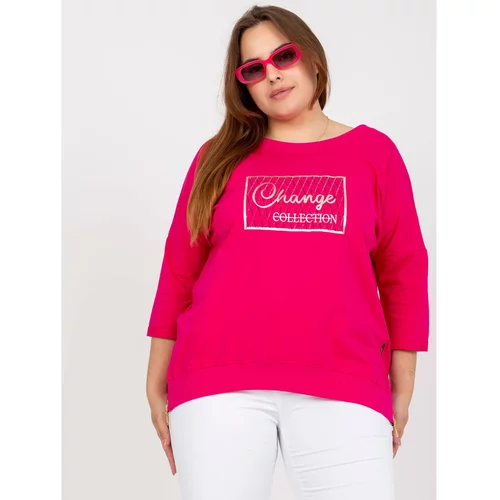 Fashion Hunters Fuchsia everyday plus size blouse with zippers