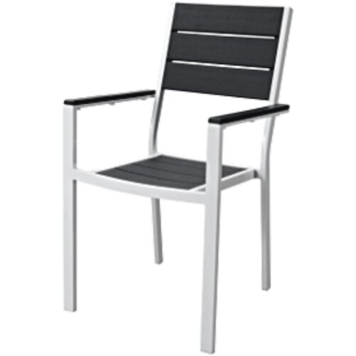  plastična stolica sa naslonom tamnosiva Cene