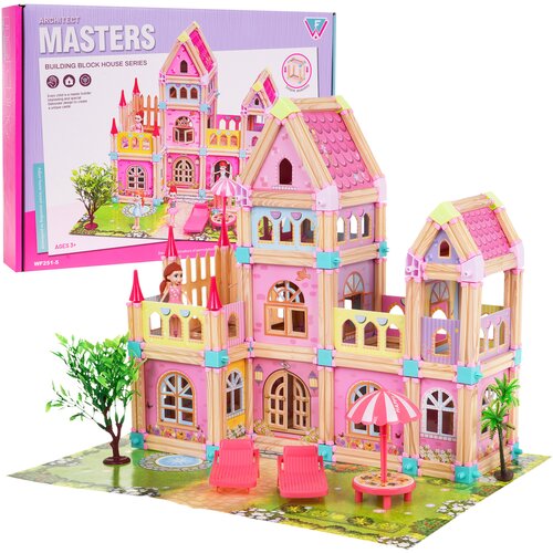  Drveni set za gradnju - princezina kuća 183 komada Inlea4Fun ARCHITECT MASTERS Cene