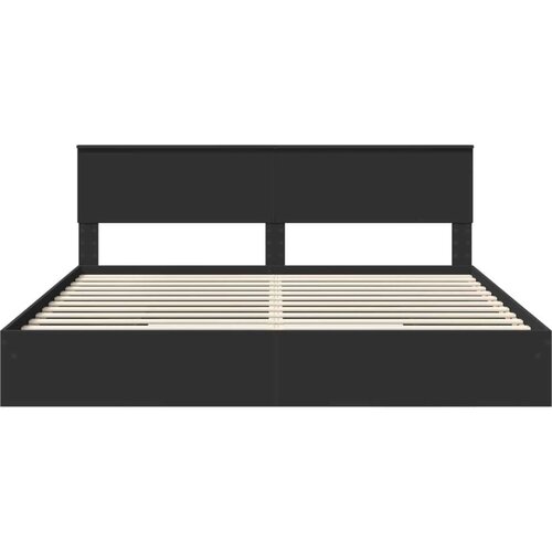 Okvir za krevet Crna 200 x 200 cm Konstruirano drvo Slike