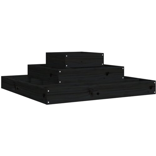 VidaXL Visoka greda črna 80x80x27 cm trdna borovina, (20758974) Slike