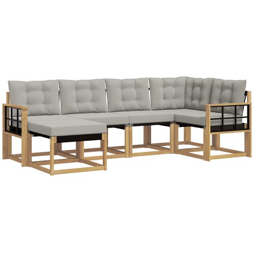 vidaXL Zunanja garnitura za sedenje 6 pcs Bela in svetlo siva, (5000282692) Cene