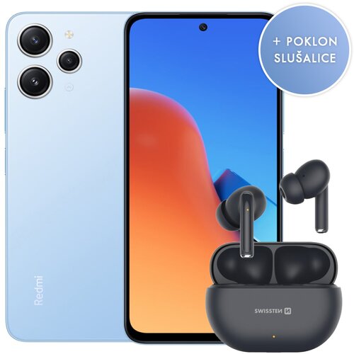 Xiaomi redmi 12 mobilni telefon, 4/128GB, eu, sky blue + swissten pro tune bežične slu&amp;scaron;alice, crne Slike