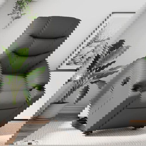 vidaXL naslanjač s funkcijo vstajanja siva umetno usnje Cene