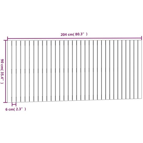  Zidno uzglavlje crni 204x3x90 cm od masivne borovine Slike