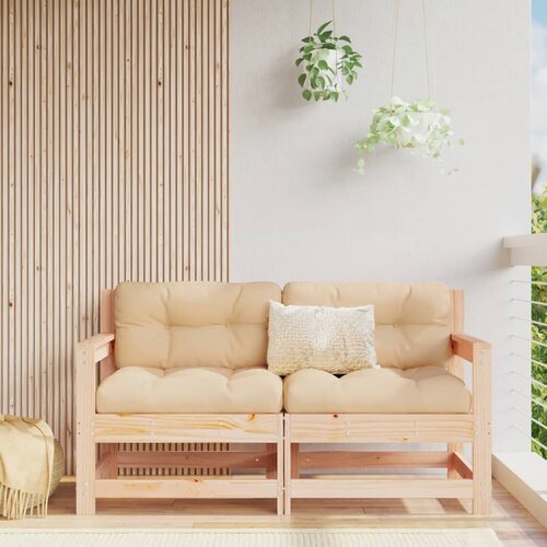 The Living Store Vrtni stoli z blazino 2 kosa trdna borovina - Vrtni Stol, (21463066) Slike