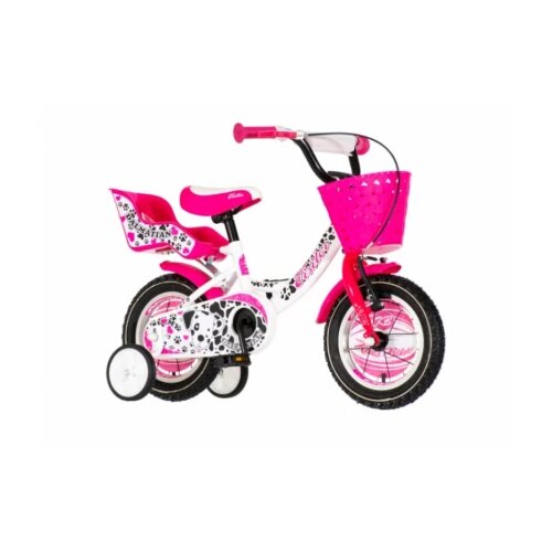 Visitor Bicikl dalmatian 12" roze beli Cene