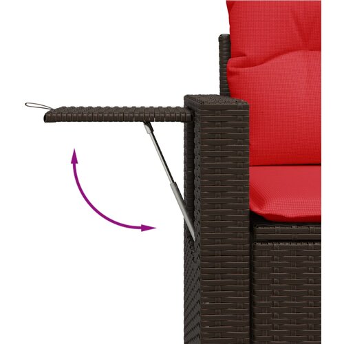  Vrtni set od 5 dijelova s jastucima, smeđi poliratan Slike
