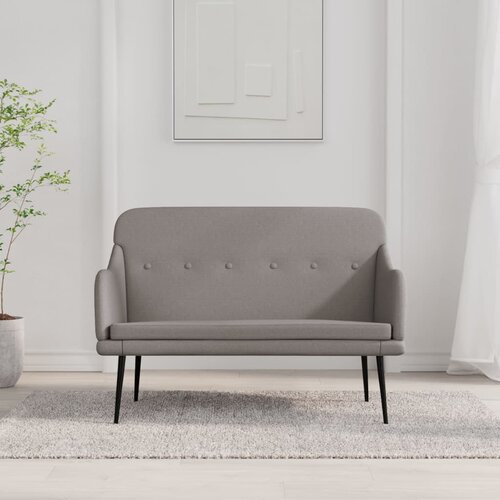  Klupa smeđesiva 110 x 76 x 80 cm od tkanine Slike