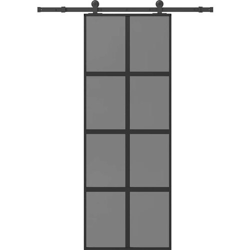  Klizna vrata s priborom 76 x 205 cm kaljeno staklo i aluminij - 76 x 205 cm (152.5 cm) 1 Tamna prozirna Slike