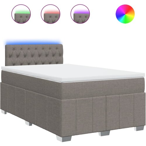 VidaXL Krevet s oprugama i madracem smeđesivi 120 x 200 cm od tkanine Slike