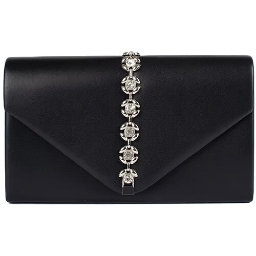 Shelvt Black clutch bag with decorative crystals Cene