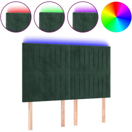 Maison Chic LED posteljno vzglavje - Vzglavna omarica temno zeleno 144x5x118/128 cm žamet, (22077183) Cene