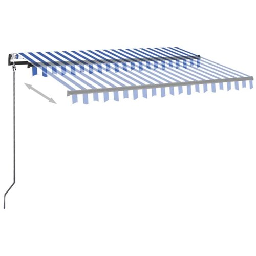  Automatska tenda sa senzorom LED 300x250 cm plavo-bijela Slike