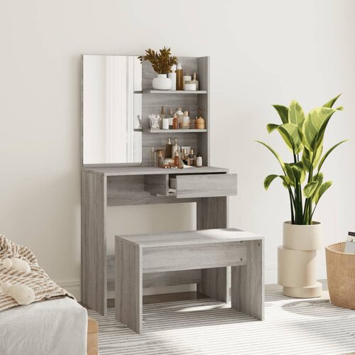 VidaXL set toaletnog stolića boja hrasta sonome 74,5x40x141 cm Slike