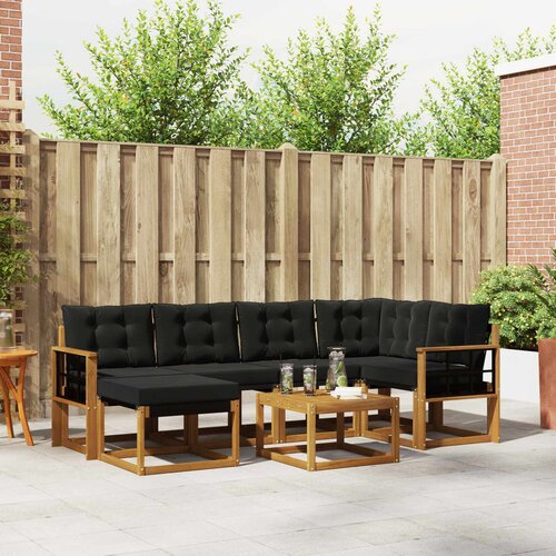  Set vanjskih sofa 7 kom. Prirodna i crna Cijene