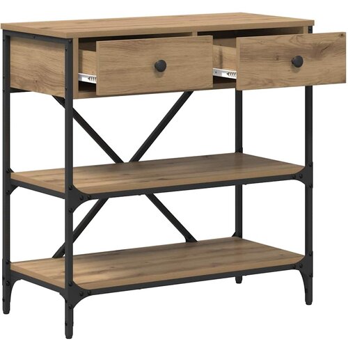  Konzolna stolica s ladicama Smeđa 75 x 34,5 x 75 cm boja drva Slike
