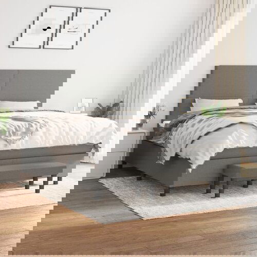 The Living Store Box spring postelja z vzmetnico temno siva 160x200 cm blago - Box Spring Postelja, (21438574) Slike
