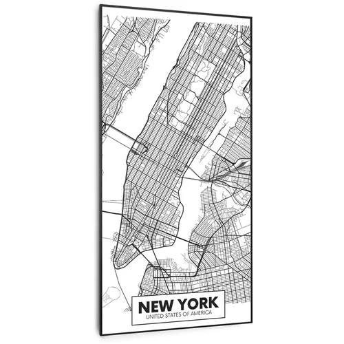 Klarstein Wonderwall Air Art Smart, infracrveni grijač, karta grada New Yorka, 60 x 120 cm, 700 W