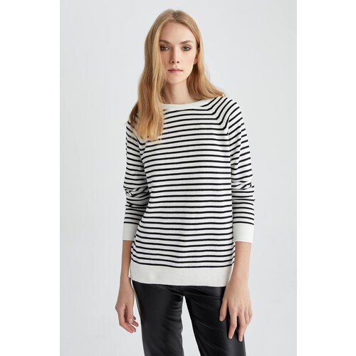 Defacto relax fit striped crew neck sweater Slike