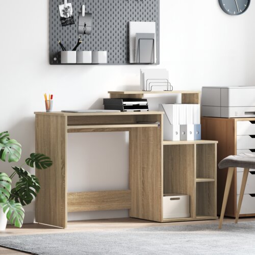 VidaXL Stol s pohranom od sonoma hrasta 120.5x44x88.5 cm konstruirano drvo Slike