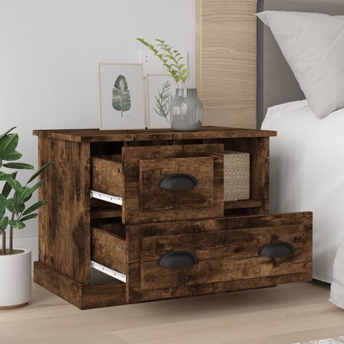 Maison Chic Noćni ormarić boja dimljenog hrasta 60 x 39 x 45 cm Slike